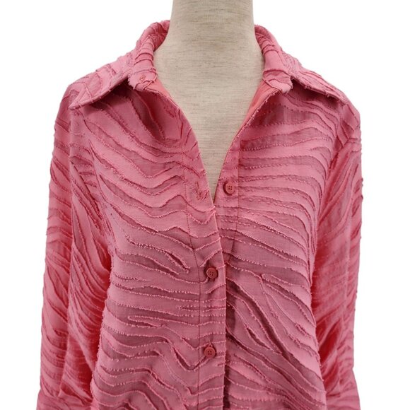 The Attico Womens 2/4 Dress Pink Silvye Zebra Print Fil Coupe Minidress Shirt - Picture 3 of 10
